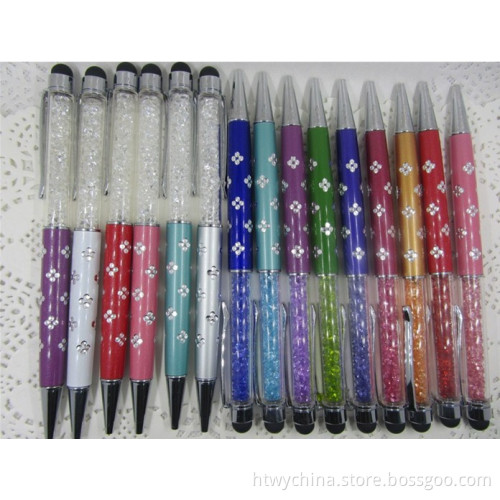 Carved Flower Diamond Crystal Stylus Touch Pen for iPhone 5s Smartphones Tabelt